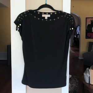 Michael Kors Black Shirt with Gold Laced Design